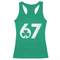 Funny St Patricks Day 67 Six Seven Vintage Shamrock Racerback Tank Top