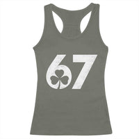 Funny St Patricks Day 67 Six Seven Vintage Shamrock Racerback Tank Top