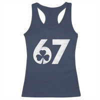 Funny St Patricks Day 67 Six Seven Vintage Shamrock Racerback Tank Top