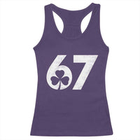 Funny St Patricks Day 67 Six Seven Vintage Shamrock Racerback Tank Top