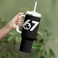 Funny St Patricks Day 67 Six Seven Vintage Shamrock Tumbler With Handle