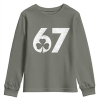 Funny St Patricks Day 67 Six Seven Vintage Shamrock Youth Sweatshirt