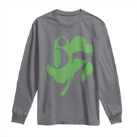 Funny St Patricks Day 67 Six Seven Meme Shamrock Long Sleeve Shirt