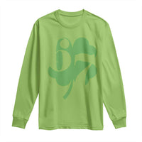 Funny St Patricks Day 67 Six Seven Meme Shamrock Long Sleeve Shirt