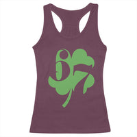 Funny St Patricks Day 67 Six Seven Meme Shamrock Racerback Tank Top