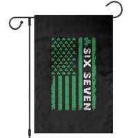 Six Seven 67 St Patricks Day Shamrock Vintage American Flag Garden Flag
