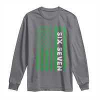 Six Seven 67 St Patricks Day Shamrock Vintage American Flag Long Sleeve Shirt