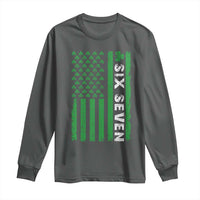 Six Seven 67 St Patricks Day Shamrock Vintage American Flag Long Sleeve Shirt