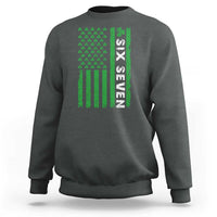 Six Seven 67 St Patricks Day Shamrock Vintage American Flag Sweatshirt