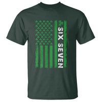 Six Seven 67 St Patricks Day Shamrock Vintage American Flag T Shirt