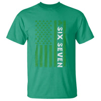 Six Seven 67 St Patricks Day Shamrock Vintage American Flag T Shirt