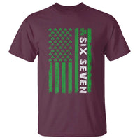 Six Seven 67 St Patricks Day Shamrock Vintage American Flag T Shirt