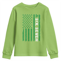 Six Seven 67 St Patricks Day Shamrock Vintage American Flag Youth Sweatshirt