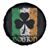 Boston St Patricks Day Spare Tire Cover Distressed Shamrock Vintage Irish Flag