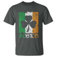 Boston St Patricks Day T Shirt Distressed Shamrock Vintage Irish Flag
