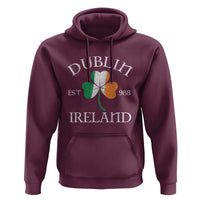 Dublin Ireland Est 988 Hoodie St Patricks Day Shamrock Leaf