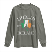 Dublin Ireland Est 988 Long Sleeve Shirt St Patricks Day Shamrock Leaf
