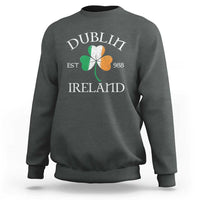 Dublin Ireland Est 988 Sweatshirt St Patricks Day Shamrock Leaf