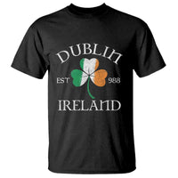 Dublin Ireland Est 988 T Shirt St Patricks Day Shamrock Leaf