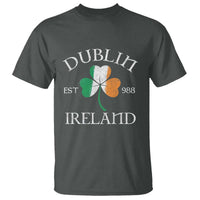 Dublin Ireland Est 988 T Shirt St Patricks Day Shamrock Leaf