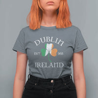 Dublin Ireland Est 988 T Shirt For Women St Patricks Day Shamrock Leaf