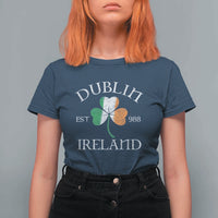 Dublin Ireland Est 988 T Shirt For Women St Patricks Day Shamrock Leaf
