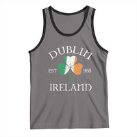 Dublin Ireland Est 988 Tank Top St Patricks Day Shamrock Leaf