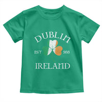 Dublin Ireland Est 988 Toddler T Shirt St Patricks Day Shamrock Leaf