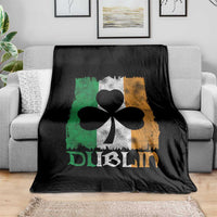 Dublin Ireland St Patricks Day Throw Blanket Distressed Shamrock Vintage Irish Flag