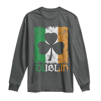Dublin Ireland St Patricks Day Long Sleeve Shirt Distressed Shamrock Vintage Irish Flag