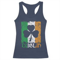 Dublin Ireland St Patricks Day Racerback Tank Top Distressed Shamrock Vintage Irish Flag
