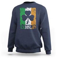 Dublin Ireland St Patricks Day Sweatshirt Distressed Shamrock Vintage Irish Flag