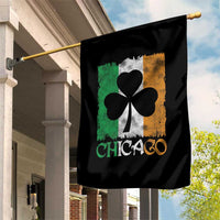 Chicago IL St Patricks Day Garden Flag Distressed Shamrock Vintage Irish Flag