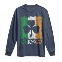 Chicago IL St Patricks Day Long Sleeve Shirt Distressed Shamrock Vintage Irish Flag