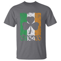 Chicago IL St Patricks Day T Shirt Distressed Shamrock Vintage Irish Flag