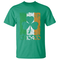 Chicago IL St Patricks Day T Shirt Distressed Shamrock Vintage Irish Flag