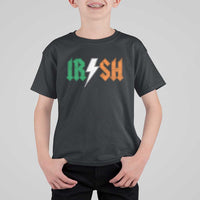 Funny Irish Rocker St Patricks Day Lightning Bolt Rock Music Lover T Shirt For Kid