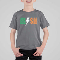 Funny Irish Rocker St Patricks Day Lightning Bolt Rock Music Lover T Shirt For Kid