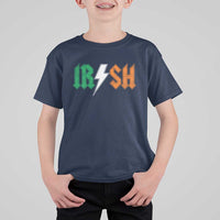 Funny Irish Rocker St Patricks Day Lightning Bolt Rock Music Lover T Shirt For Kid
