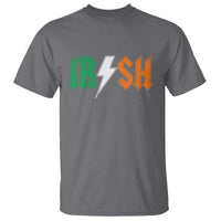 Funny Irish Rocker St Patricks Day Lightning Bolt Rock Music Lover T Shirt