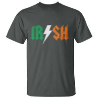 Funny Irish Rocker St Patricks Day Lightning Bolt Rock Music Lover T Shirt