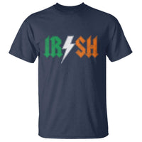 Funny Irish Rocker St Patricks Day Lightning Bolt Rock Music Lover T Shirt