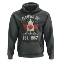 Elbows Up Canada EST 1867 Hoodie True North Strong and Free Proud Canadian Maple Leaf