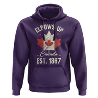Elbows Up Canada EST 1867 Hoodie True North Strong and Free Proud Canadian Maple Leaf