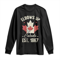 Elbows Up Canada EST 1867 Long Sleeve Shirt True North Strong and Free Proud Canadian Maple Leaf