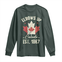 Elbows Up Canada EST 1867 Long Sleeve Shirt True North Strong and Free Proud Canadian Maple Leaf