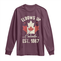 Elbows Up Canada EST 1867 Long Sleeve Shirt True North Strong and Free Proud Canadian Maple Leaf
