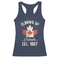 Elbows Up Canada EST 1867 Racerback Tank Top True North Strong and Free Proud Canadian Maple Leaf