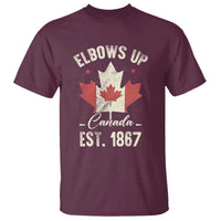Elbows Up Canada EST 1867 T Shirt True North Strong and Free Proud Canadian Maple Leaf