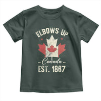 Elbows Up Canada EST 1867 Toddler T Shirt True North Strong and Free Proud Canadian Maple Leaf